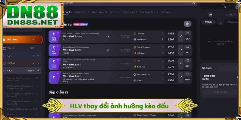 HLV thay đổi ảnh hưởng kèo đấu